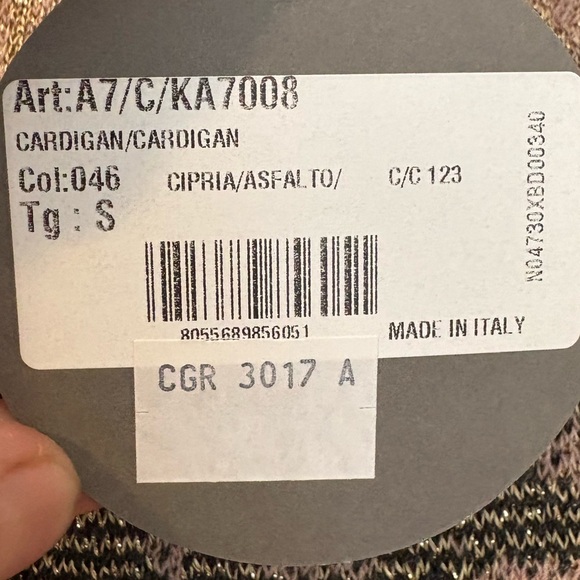 NWT Viscose & Wool Cardigan Cristina Gavioli , Made in Italy. Size S - Picture 6 of 8